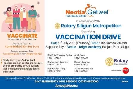 Covid Vaccination Camp in association with Neotia Getwel ,siliguri