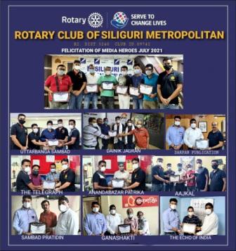 Felicitation To Media Heroes , supported by RI. Dist.3240