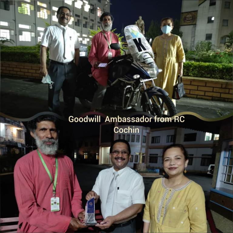 Good Will Ambassador Rtn Fr Prashant form RC -Cochin