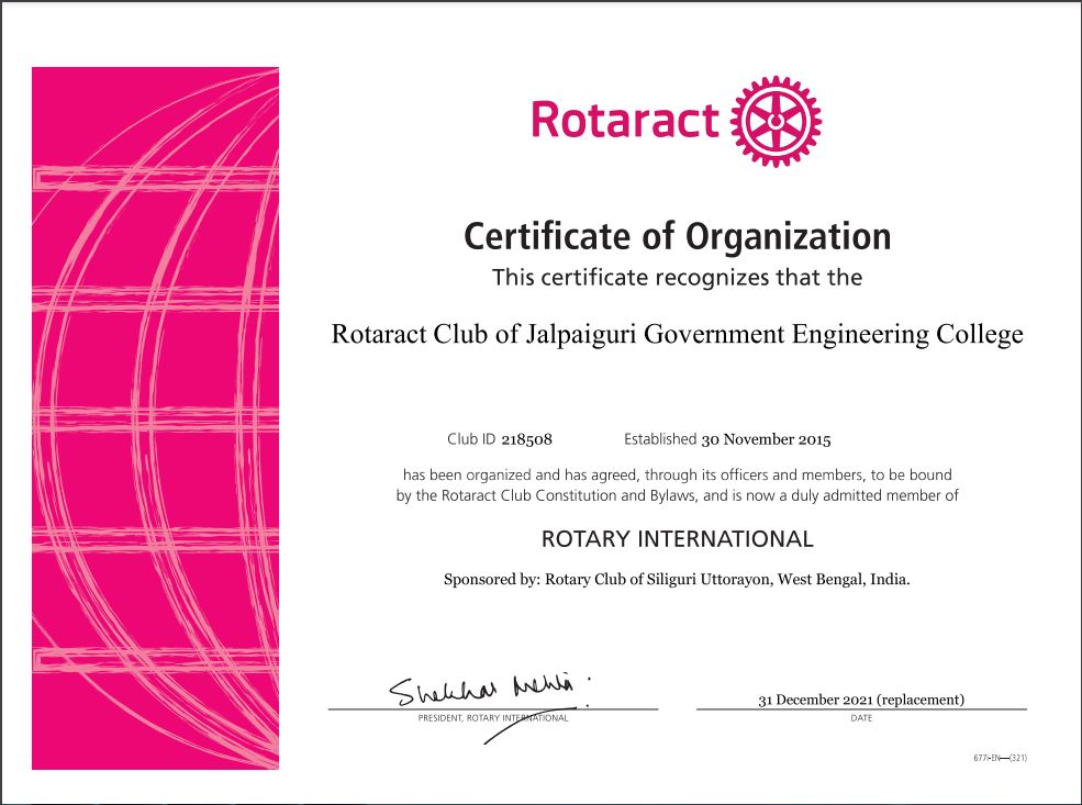 Formation of Rotaract Club