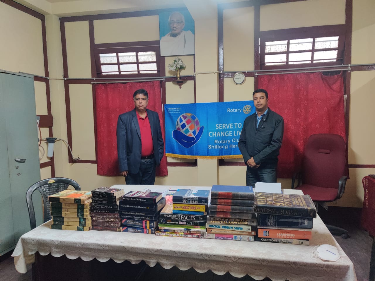 Book Donation Project 2 at Dr. Radhakrishnan Boys Secondary School, Rynjah, Shillong on 28th March,2022