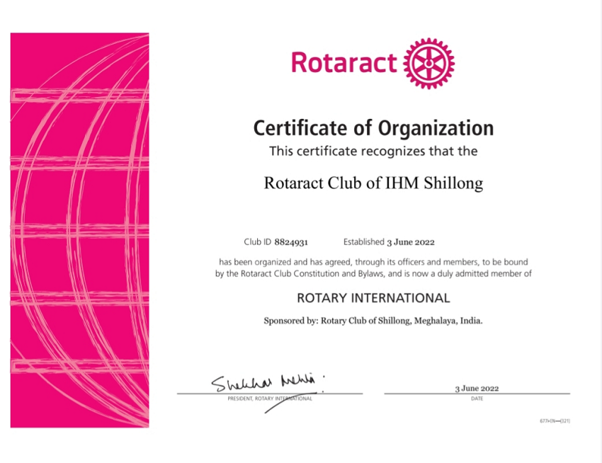 Rotaract Club of IHM -Shillong