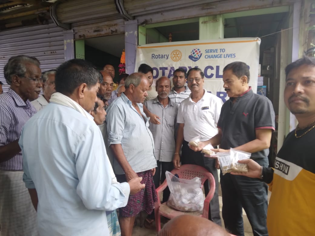 Distribution of water purifying packet