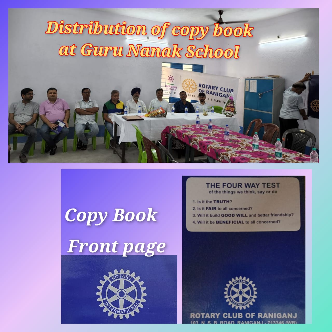 Distribution of Copy Books to the students of Gurunanak School , Raniganj under Literacy Project