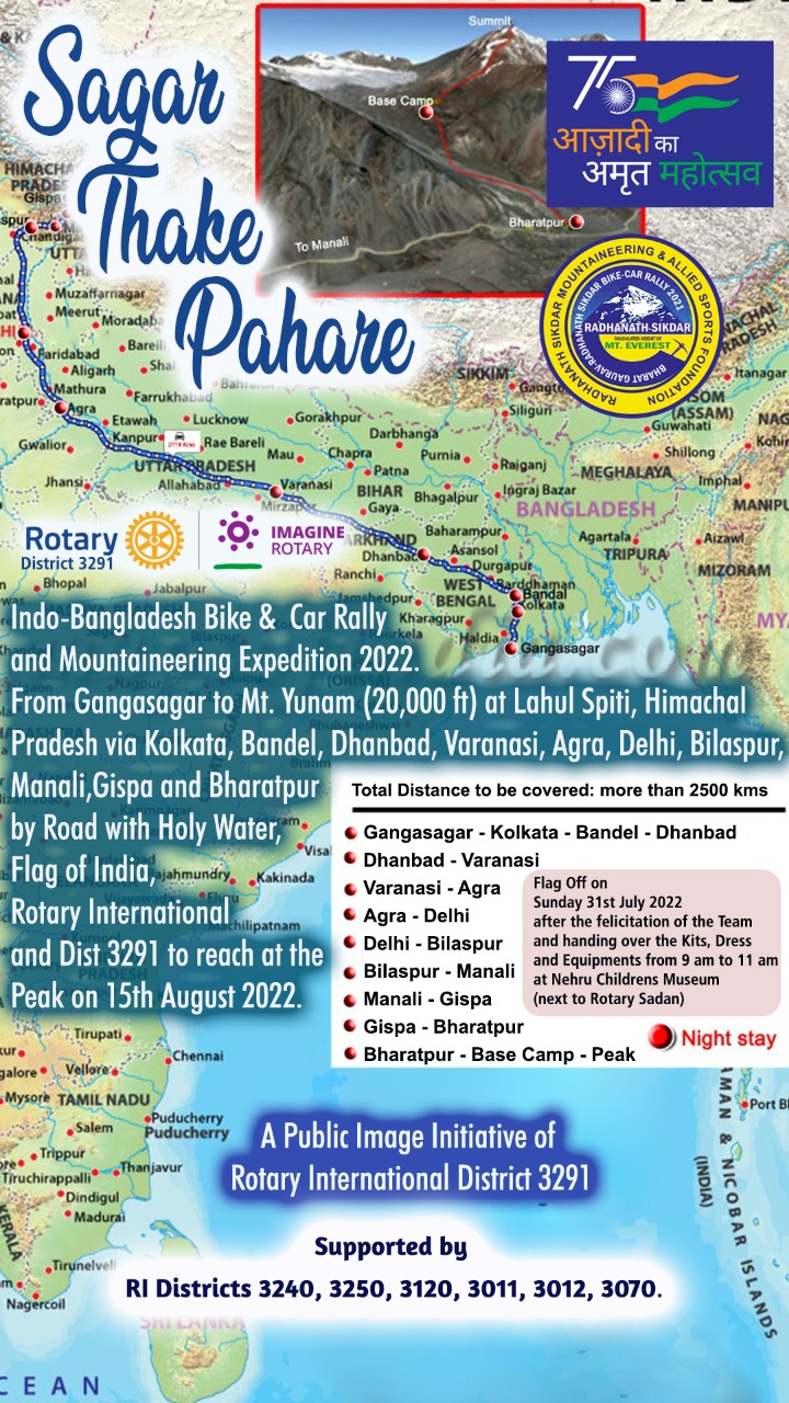 Receiving & welcoming the Sagar theke Pahare team ( Indo Bangladesh Bike & Car Rally Team ) from RID 3291