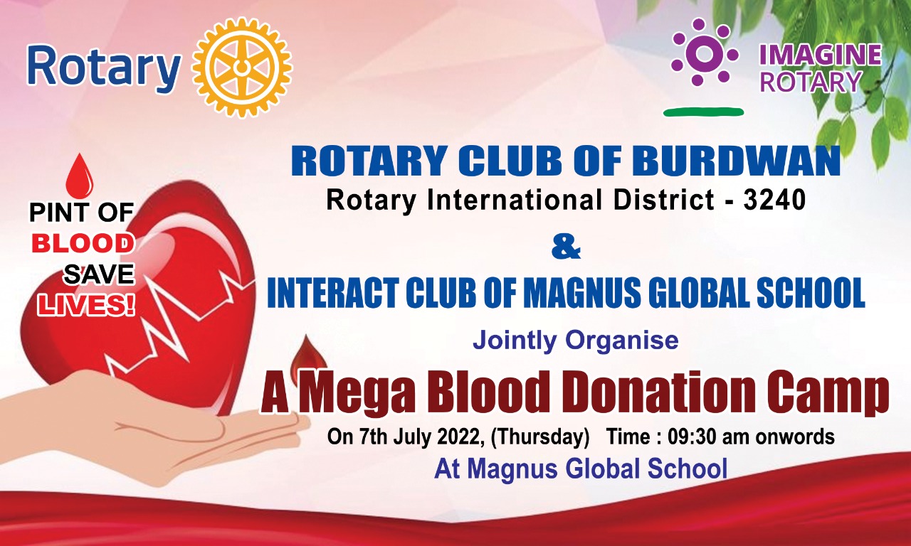 BLOOD DONATION CAMP JOINTLY WITH INTERACT CLUB OF MAGNUS GLOBAL SCHOOL BURDWAN