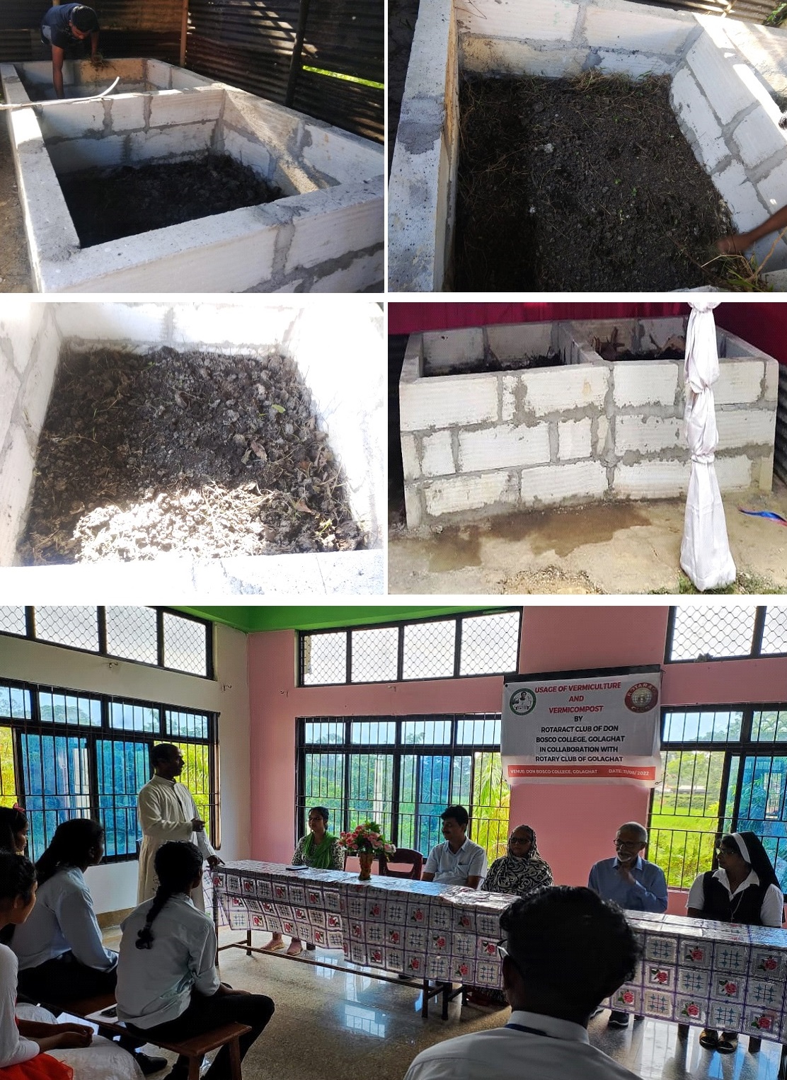 Release of first batch production of Vermicompost by Rotaractors of Don Bosco College, Golaghat