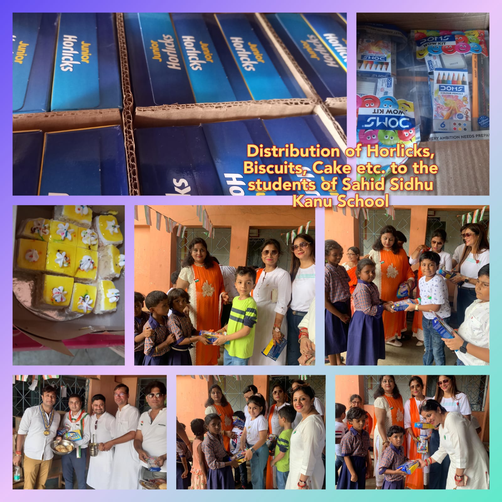 Distribution of Horlicks & Cakes to all students of Sahid Sidhu Kanu F P School