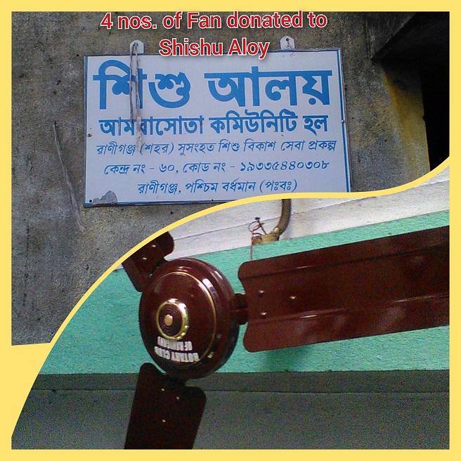 Donation of Ceiling Fan to Basanti Devi School