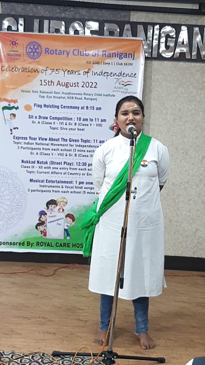 Organised a Speech Competition about the given Topic on Independence Day.