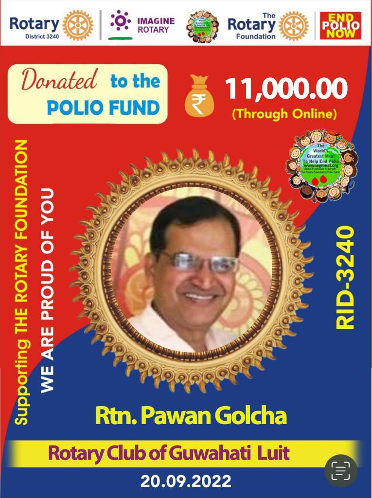 DONATION FOR POLIO FUND