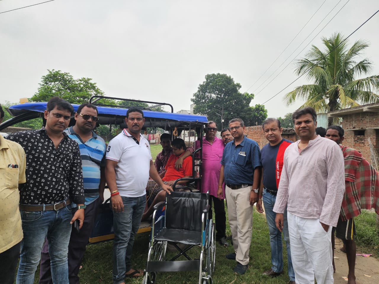 Donation of a Wheel Chair to a Specially Abled Child at Amrasota Village