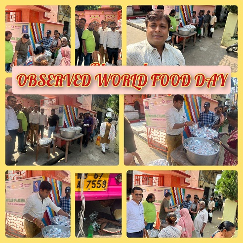 Observed World Food Day by distributing Food Packets to the needy