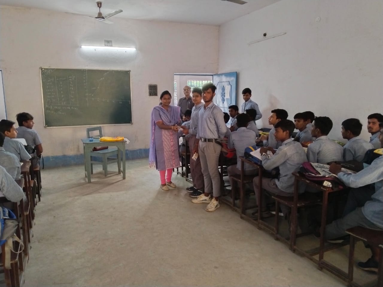 Distribution of Geometry Box to the students of Gurunanak School under Literacy Program.