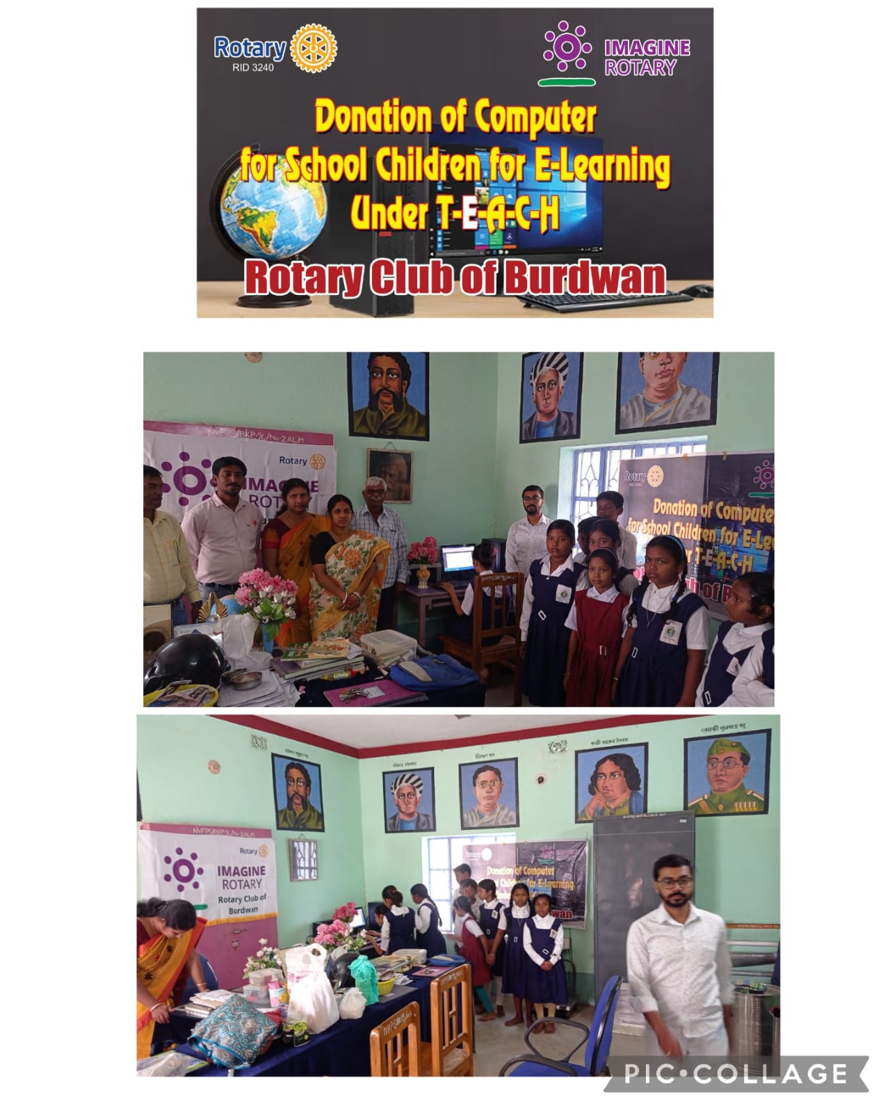 Donation of a Computer to the students of Nandur FP School at Village Nandur, Burdwan with celebration of Children’s Day .