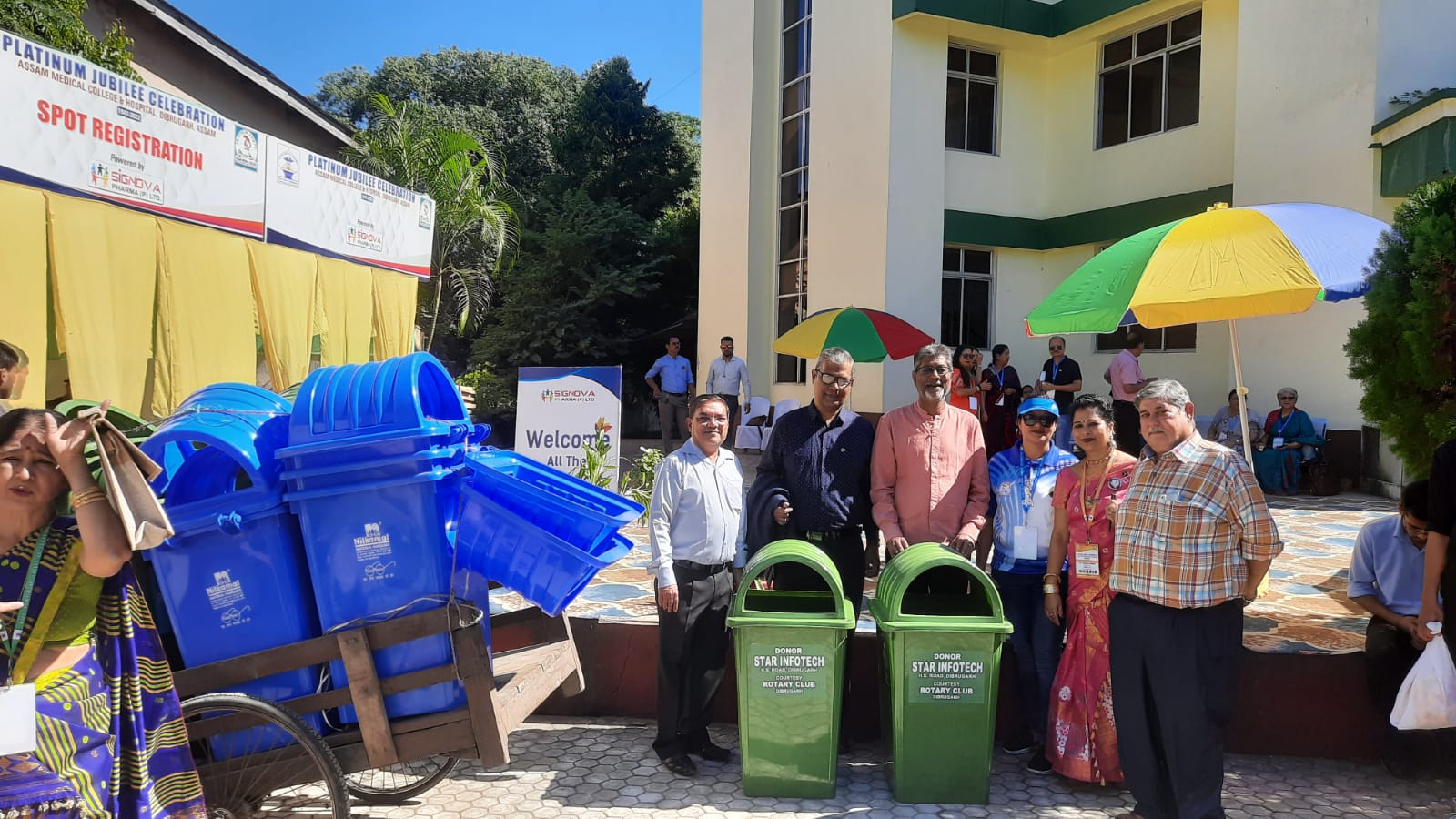 Donated 15 Big Dustbins to Assam Medical College.