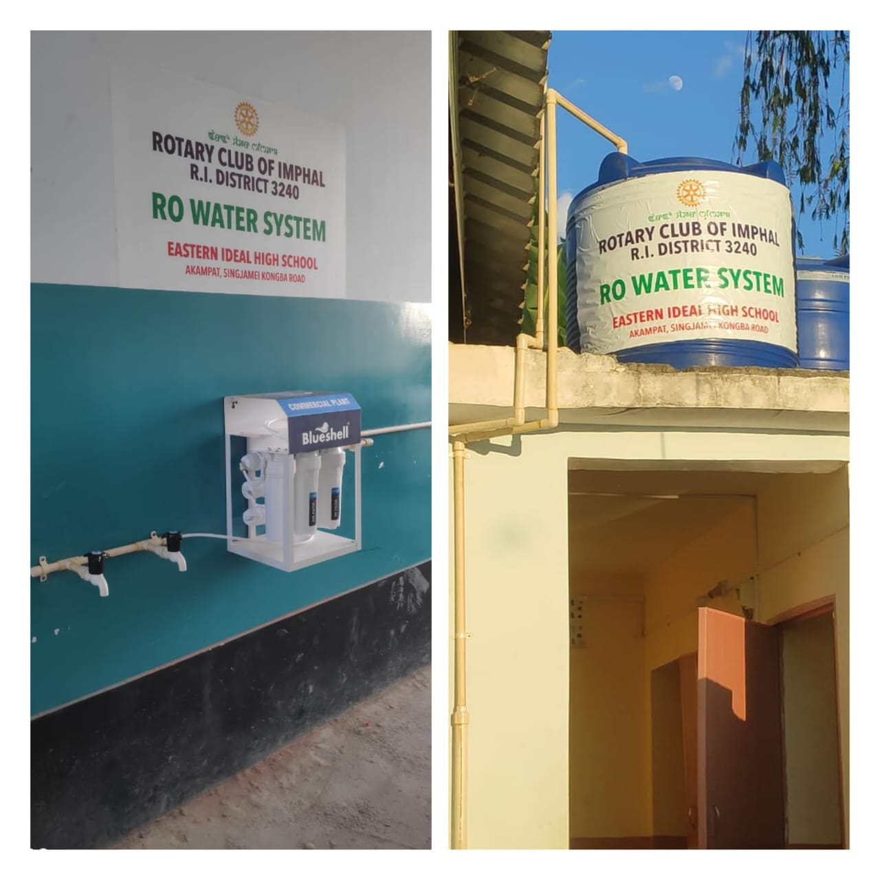 Rotary Club of Imphal installed RO Water Unit at School