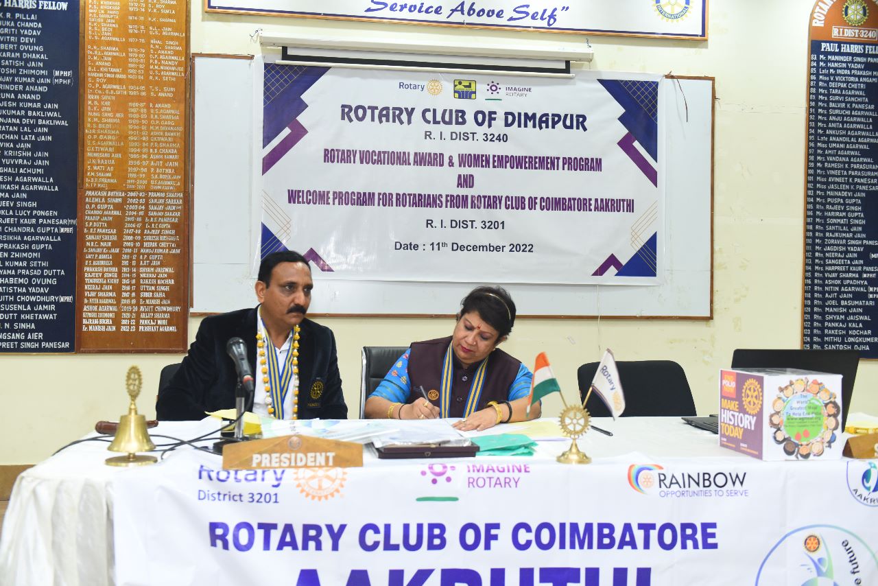 Sister Club Agreement with RC Coimbatore Aakruthi