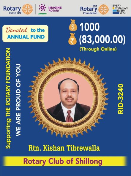 Annual Fund Contribution Rs 83,000/-