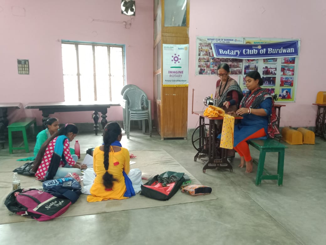 Weekly Sewing Training classes for Girls.