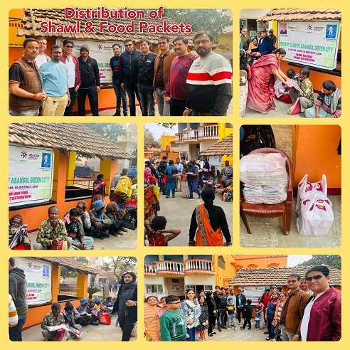 Distribution Woolen Shawl and Food Packets to 50 Needy People at Ghagarburi Mandir on 22nd January 2023.