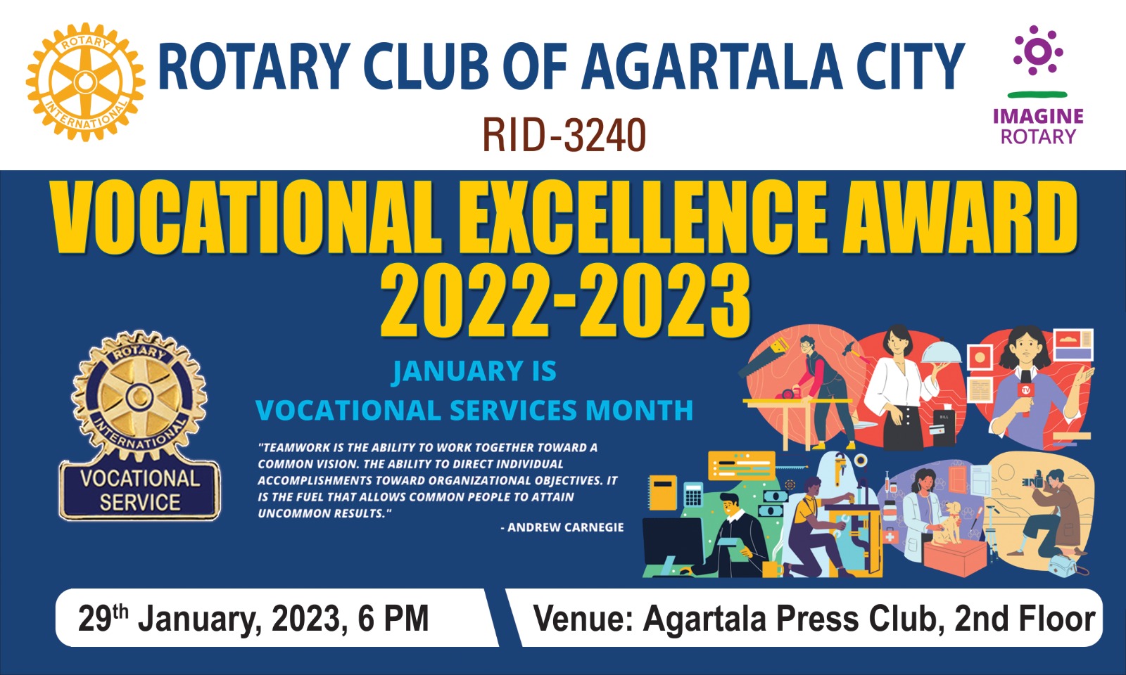 RCAC Vocational Excellence Awards 2023 on 29.1.2023 at Agartala Press Club.