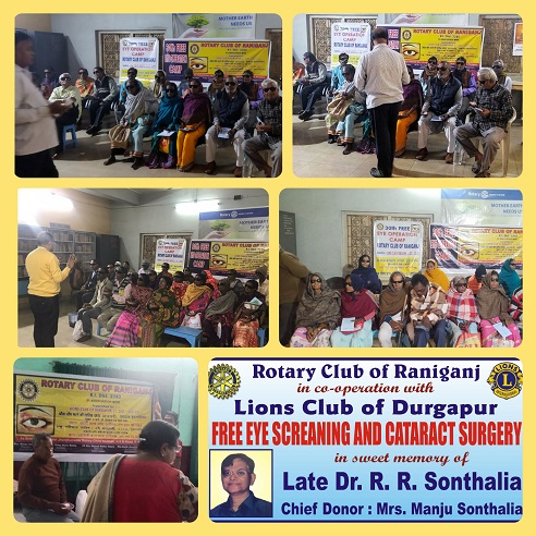Free Cataract Eye Operation Camp Jointly with the Hospital of Lions Club of Durgapur