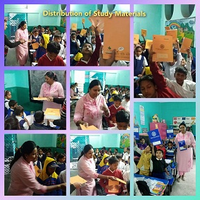 Under Literacy Project- Distribution of Copy books and Pencils among the students of Guru Nanak Primary School on 15th February 2023.