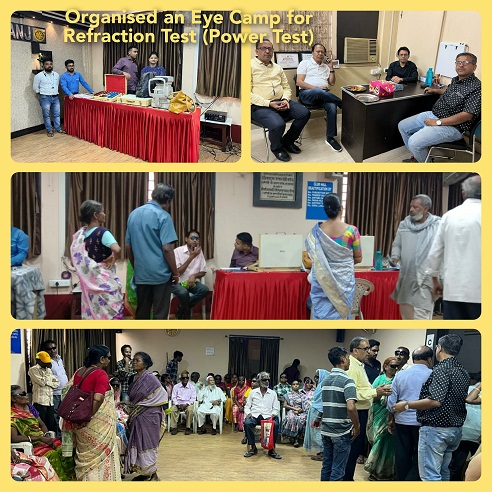 Organised an Eye Camp for Refraction Test (Eye Power Test) of recently operated cataract Patients in our club Premises on 23rd February 2023 .