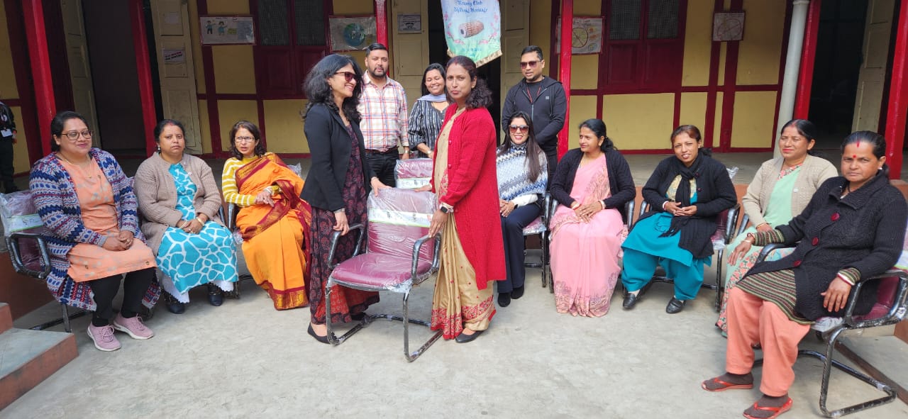 Donation of chairs for the teachers of Tagore Memorial school