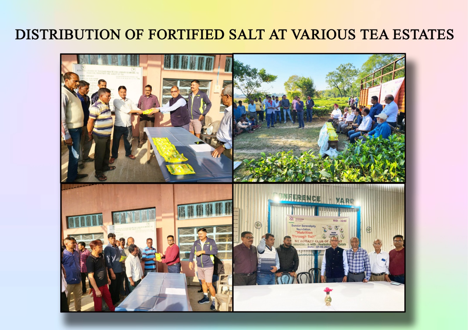 Fortified Salt distribution in Tea Estates.