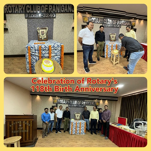 Celebration of Rotary’s 118th Birth Anniversary in our Club Premises.