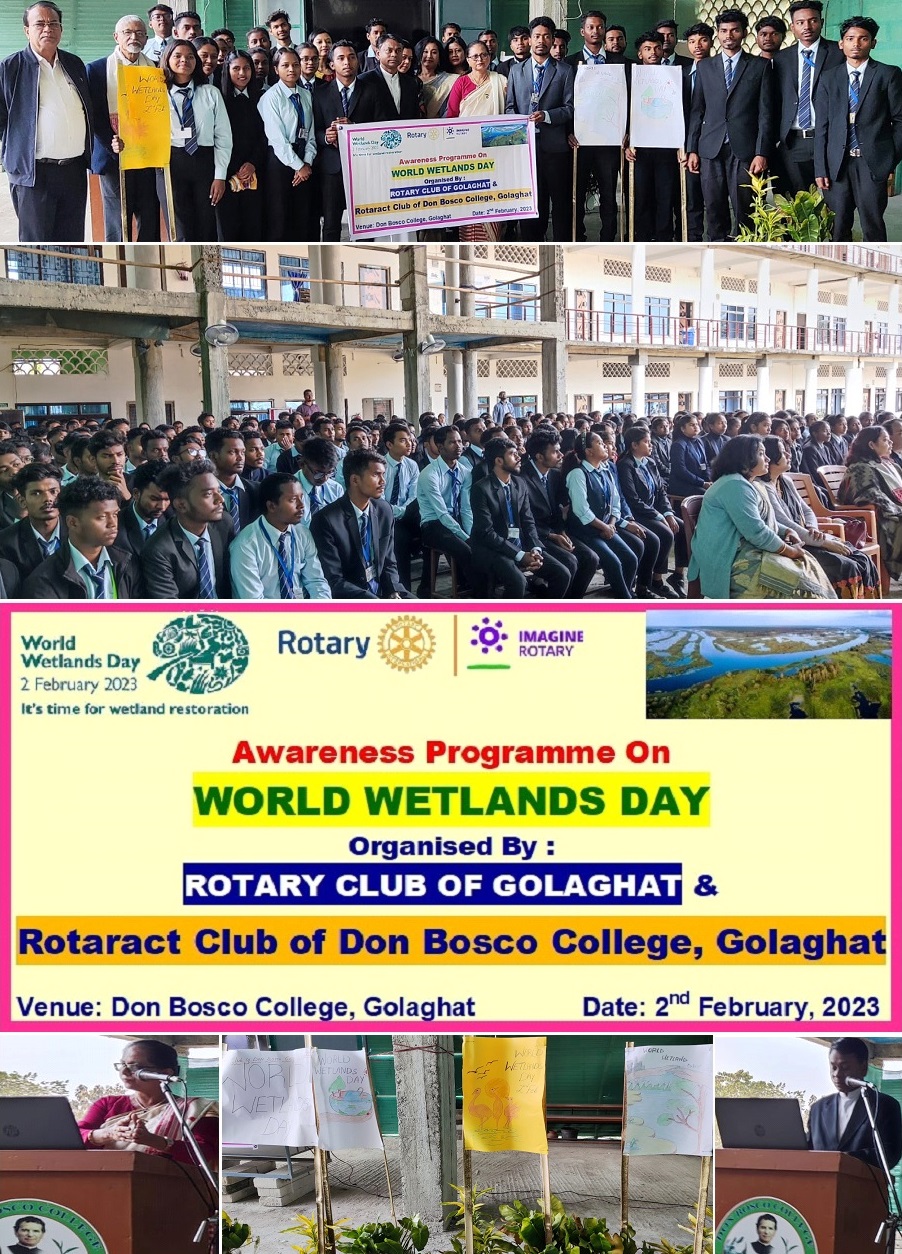 Observance of World Wetlands Day jointly with Rotaract Club of Don Bosco College Golaghat
