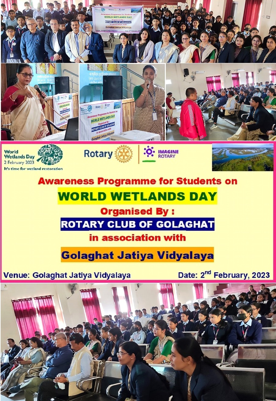 Observance of World Wetlands Day jointly with Golaghat Jatiya Vidyalaya