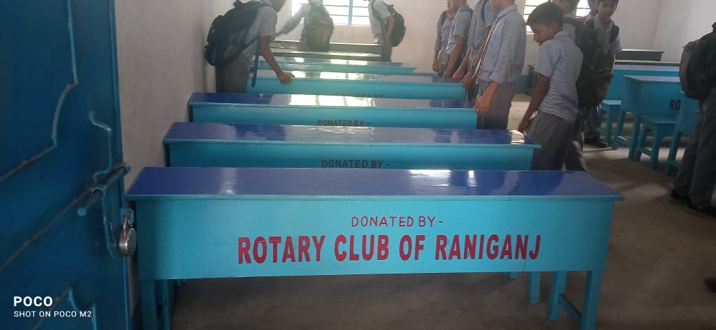 Donation of High & Low Bench to Gurunanak School , Rambagan, Raniganj under Literacy Project.