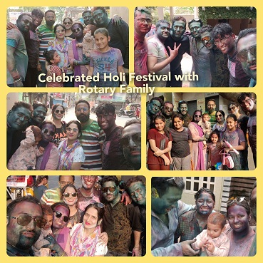 Celebration of Holi Festival at our Club President’s Villa.
