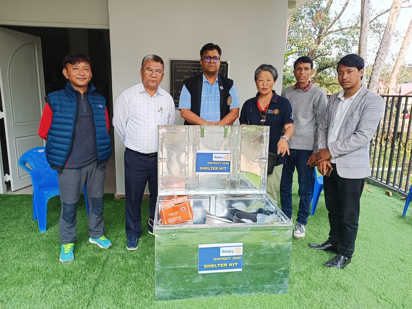 Providing shelter kit to fire victim Rabilal Mukhia of Dahal Gaon Kalimpong
