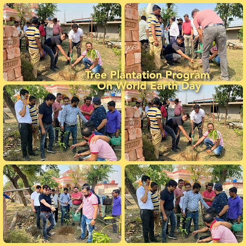 Observed World Earth Day by planting saplings at Ghagarburi Mandir