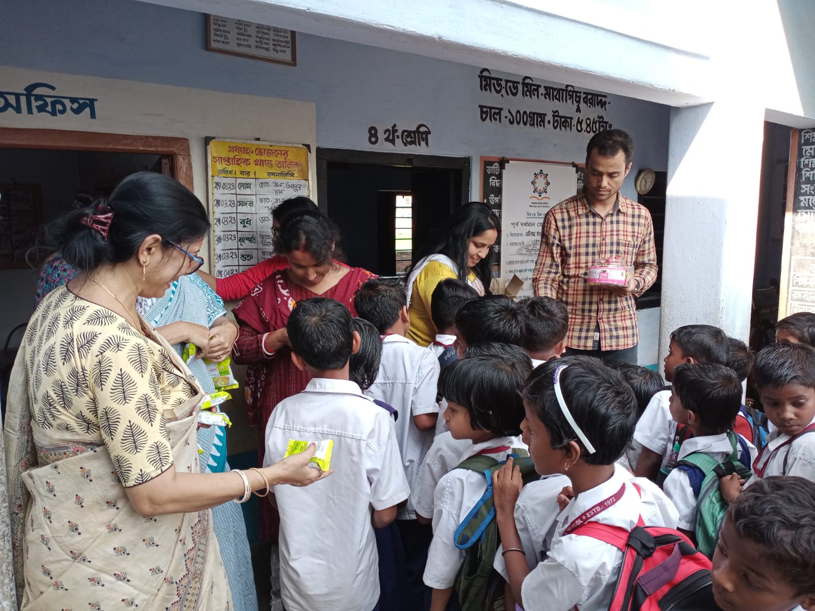 Dry Food Distribution at Bhatigachha Santal Para F. P. School