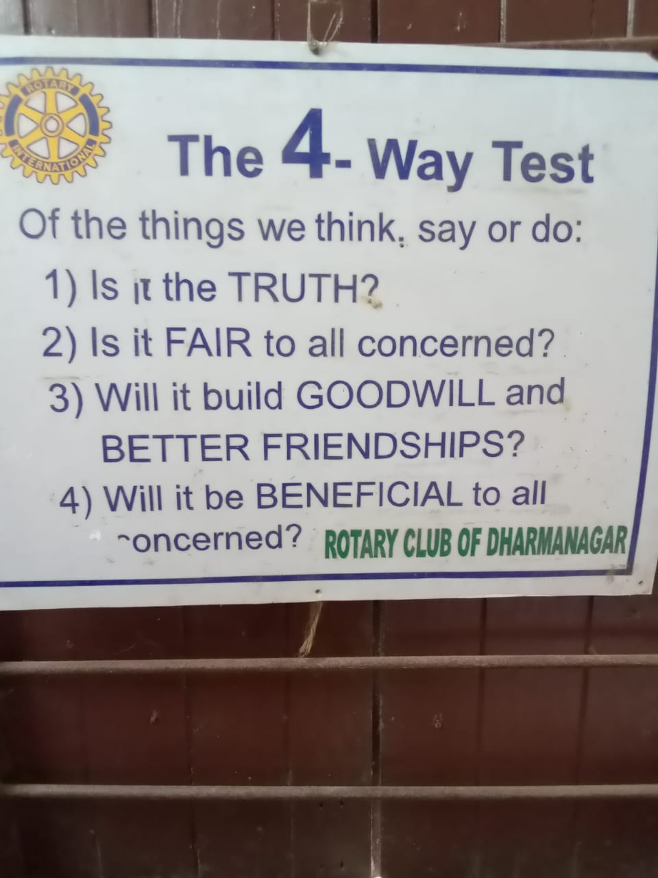 PROMOTION OF 4-WAY TEST