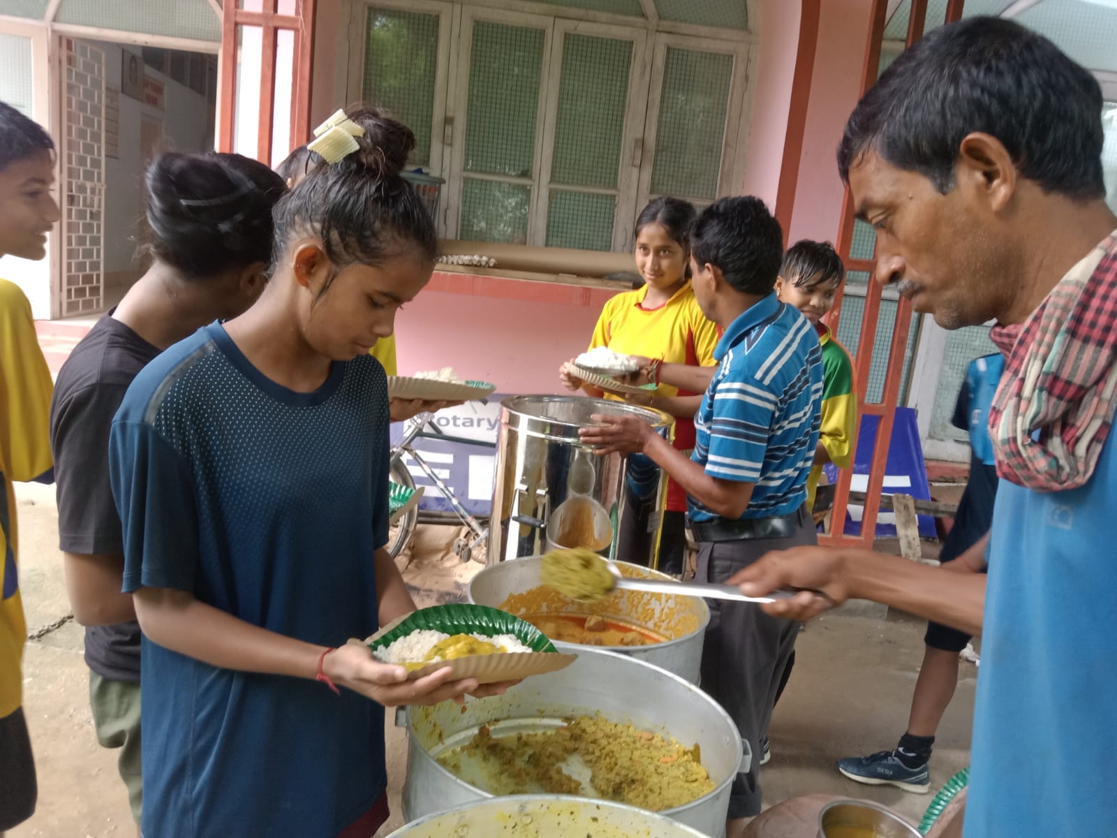 Nutritious cooked food were served under Rotary Permanent Food Bank Project