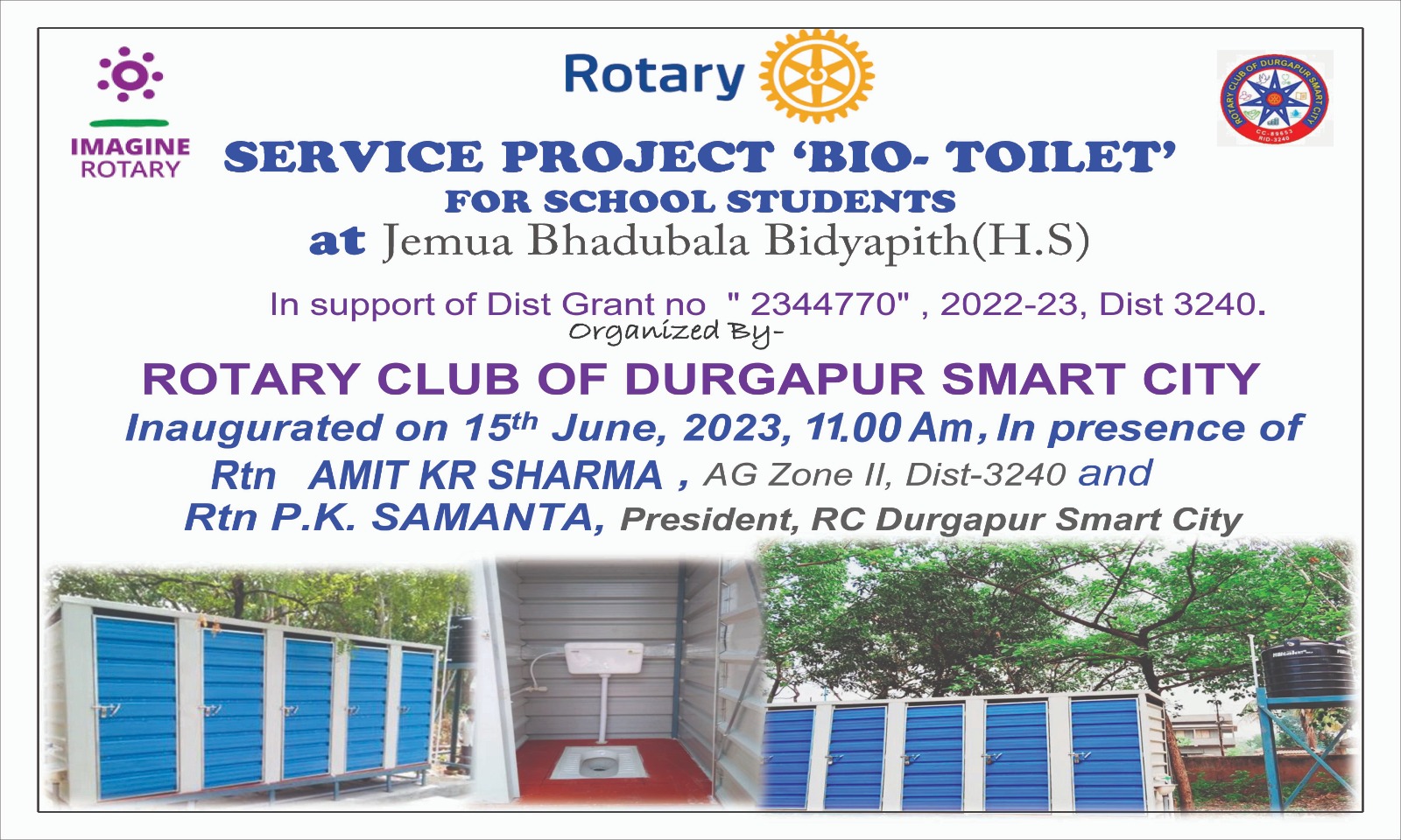 Inauguration of Service Project of 5 Bio Toilets Installed at Jemua Bhadubala VidyaPith(HS)